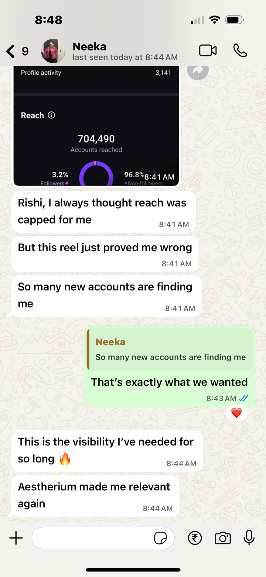 WhatsApp screenshot from Neeka