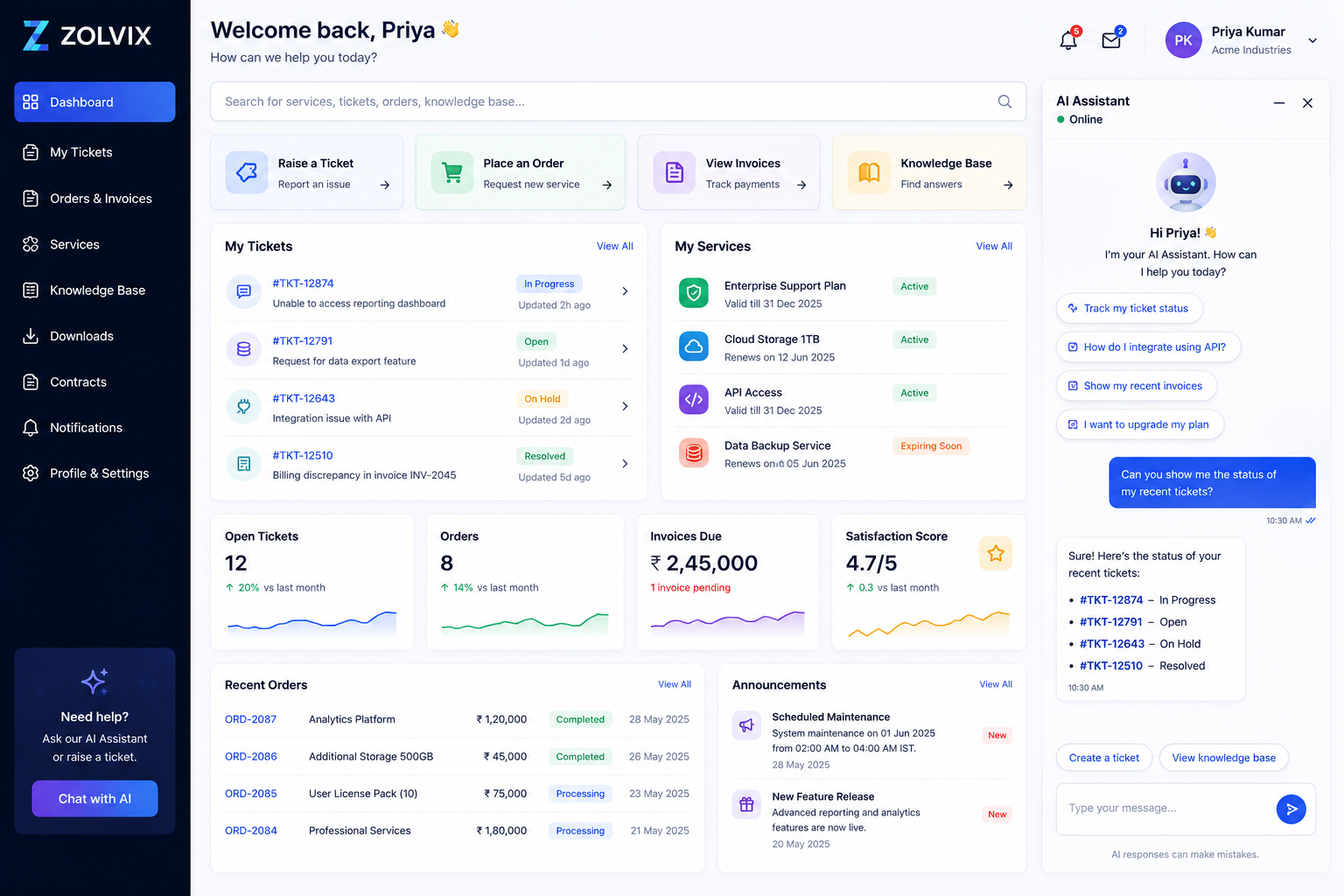 Customer Self-Service Platform