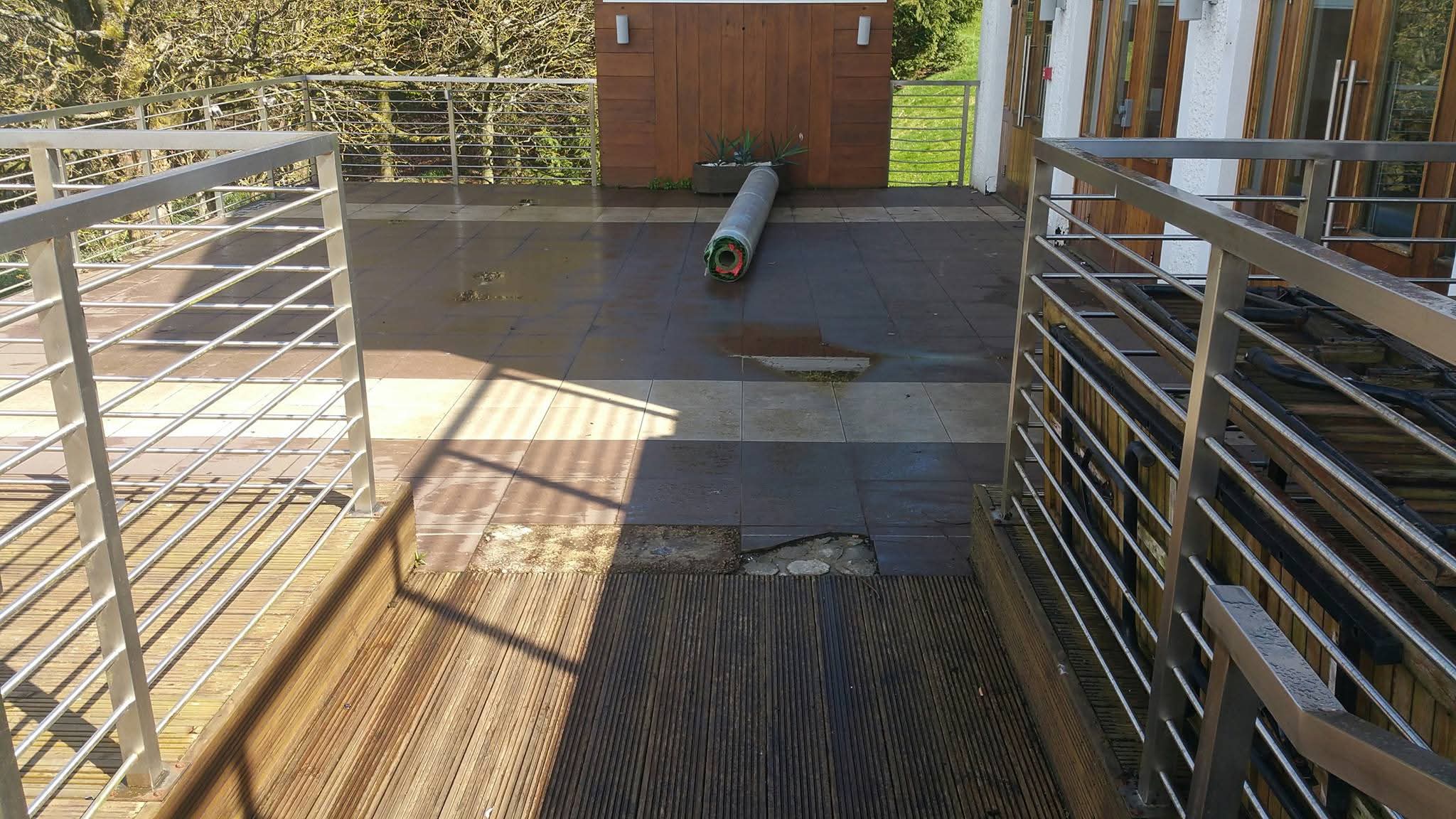 Commercial Terrace Deck & Turf before