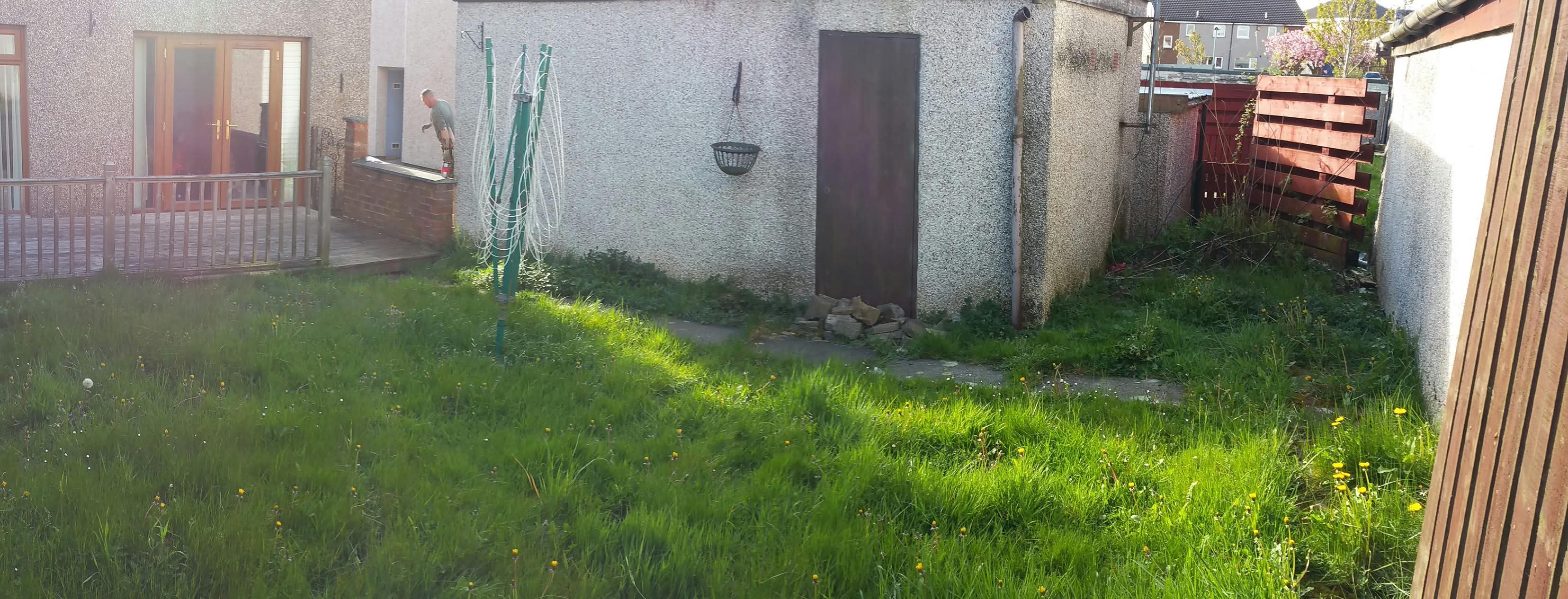 Garden & Stone Path Transformation before